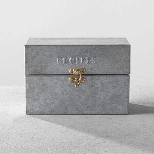 HEARTH & HAND with MAGNOLIA - SILVER GALVANIZED RECIPE BOX